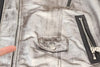 Dolce & Gabbana Silver Leather Biker Coat Lambskin Jacket