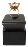 Dolce & Gabbana Gold Brass Resin Beige Dog Pet Accessory Ring