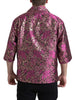 Dolce & Gabbana Fuchsia Pink Floral Jacquard Button Down Shirt