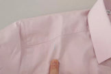 Dolce & Gabbana Light Pink Cotton Dress Formal Men GOLD Shirt