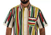 Dolce & Gabbana Multicolor Striped Short Sleeve Cotton Shirt
