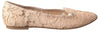 Dolce & Gabbana Beige Floral Lace Loafers Flats Shoes