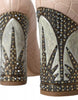 Dolce & Gabbana Beige Leather Mary Janes Embellished Shoes
