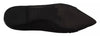 Dolce & Gabbana Black Devotion Leather Pointy Flats Shoes