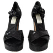 Dolce & Gabbana Black Sequin Ankle Strap Heels Sandals Shoes
