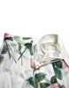 Dolce & Gabbana White Rose Print High Waist Midi A-line Skirt