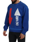 Dolce & Gabbana Blue DGWAY Cotton Crewneck Pullover Sweater