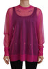 Dolce & Gabbana Fuchsia Polyester Crewneck Pullover Sweater