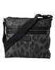 Dolce & Gabbana Gray Leopard PVC Leather Messenger Cross Body Bag