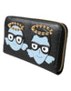 Dolce & Gabbana Black Blue Leather #DGFAMILY Zipper Continental Men Wallet