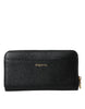 Dolce & Gabbana Black Blue Leather #DGFAMILY Zipper Continental Men Wallet