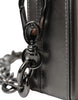 Dolce & Gabbana Metallic Gray Calfskin Leather DG BOX Shoulder Bag