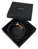 Dolce & Gabbana Purple Leather Gold Metal Buckle Belt Men