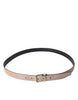 Dolce & Gabbana Beige Suede Leather Silver Buckle Belt Men