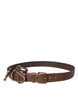 Dolce & Gabbana Brown Calf Leather Gold Metal Buckle Belt Men