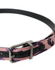 Dolce & Gabbana Multicolor Jacquard Leather Metal Buckle Belt