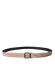 Dolce & Gabbana Beige Suede Leather Silver Buckle Belt Men
