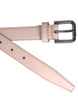 Dolce & Gabbana Light Pink Leather Silver Metal Buckle Belt