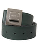Dolce & Gabbana Green Calf Leather Square Metal Buckle Belt