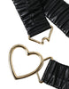 Dolce & Gabbana Black Leather Gold Heart Metal Buckle Belt