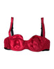 Dolce & Gabbana Bordeaux Silk Stretch Balconcino Bra Underwear