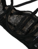 Dolce & Gabbana Black Floral Lace Nylon Balconcino Bra Underwear