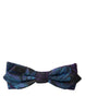 Dolce & Gabbana Black Blue Brocade Adjustable Neck Men Bow Tie
