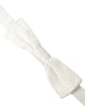 Dolce & Gabbana White Floral Brocade Adjustable Neck Men Bow Tie