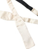 Dolce & Gabbana Beige Silk Slim Skinny Necktie Men Bow Tie