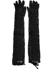 Dolce & Gabbana Black Taormina Lace Elbow Length Gloves