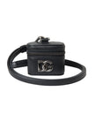 Dolce & Gabbana Black DG Logo Leather Silver Metal Airpods Case