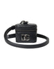 Dolce & Gabbana Black DG Logo Leather Silver Metal Airpods Case