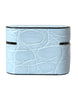 Dolce & Gabbana Light Blue Leather Metal Logo Plaque Airpods Case
