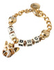 Dolce & Gabbana Gold Tone Brass Chain MY DOG Heart Bracelet