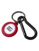 Dolce & Gabbana Red Rubber DG Logo Round Metal Brass Keyring Keychain