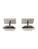 Dolce & Gabbana Silver Plated Metal Brass DG Logo Pin Cufflinks