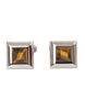 Dolce & Gabbana Silver Plated Brass Pin Crystal Cufflinks