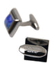 Dolce & Gabbana Silver Plated Brass Pin Crystal Cufflinks
