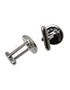 Dolce & Gabbana Silver Plated Brass Round Pin Men Cufflinks