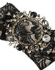 Dolce & Gabbana Black Lace Crystal Handmade Brooch Hair Pin