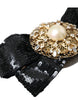 Dolce & Gabbana Black Sequin Pearl Handmade Brooch Hair Pin