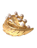 Dolce & Gabbana Gold Brass Leaf Embellished Jewelry Brooch Hair Pin