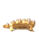 Dolce & Gabbana Gold Brass Leaf Embellished Jewelry Brooch Hair Pin