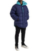 Dolce & Gabbana Navy Blue Quilted Windbreaker Puffer Jacket