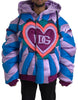 Dolce & Gabbana Multicolor Heart Logo Hooded Puffer Jacket