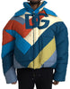 Dolce & Gabbana Multicolor Logo Windbreaker Puffer Jacket
