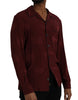 Dolce & Gabbana Maroon Crown Jacquard Silk Long Sleeve Shirt