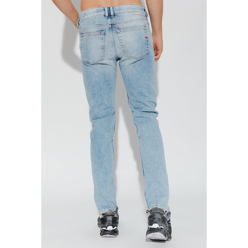 Diesel Light Blue Cotton Men Skinny Jean