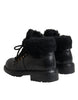 Dolce & Gabbana Black Leather Bernini Shearling Boots Shoes