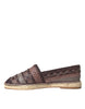 Dolce & Gabbana Brown Buffalo Leather Espadrille Flats Shoes